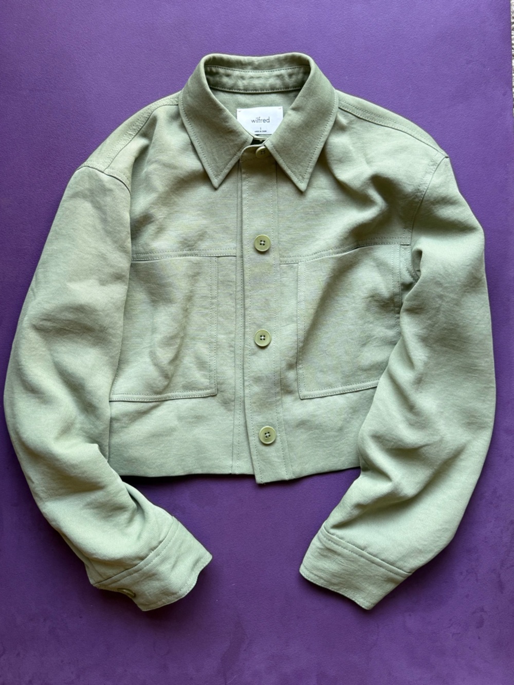 Aritzia Wilfred Green shacket